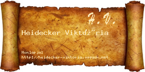 Heidecker Viktória névjegykártya